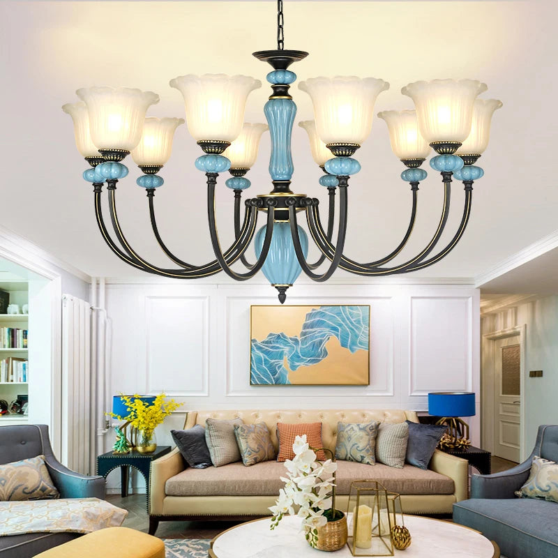 Retro Rustic Ceramic Chandelier Dining Room