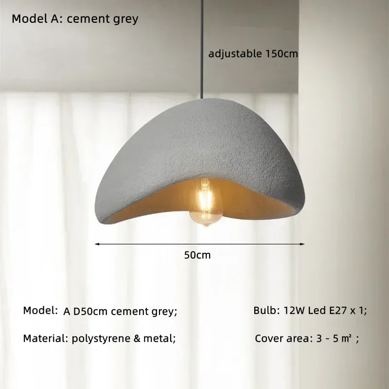Minimalist White Resin Pendant Light for Dining Room