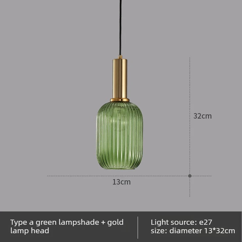 Nordic Glass Pendant Light with Copper Finish