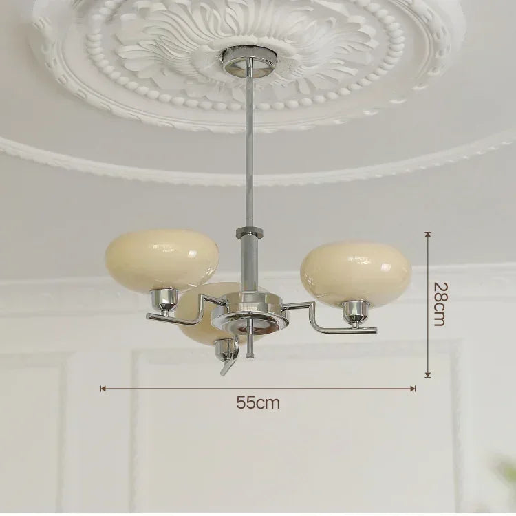 Retro Glass Ball Pendant Light Iron Chandelier
