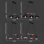 Lámpara colgante de hierro negro industrial con 3 luces