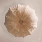 Wabi Sabi Pleated Fabric Lotus Chandelier with Iron Chains for Living Room