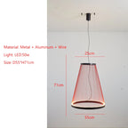Wabi Sabi Mesh Cone Pendant Light with LED Ring for Staircase and Loft