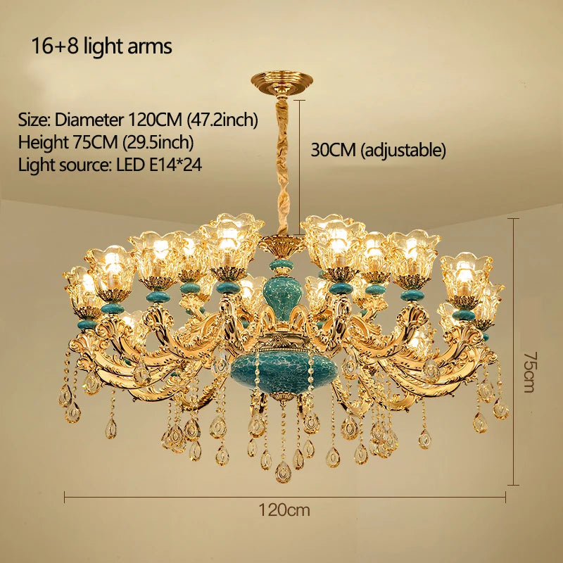European Ceramic Chandelier Luxury Hall Light