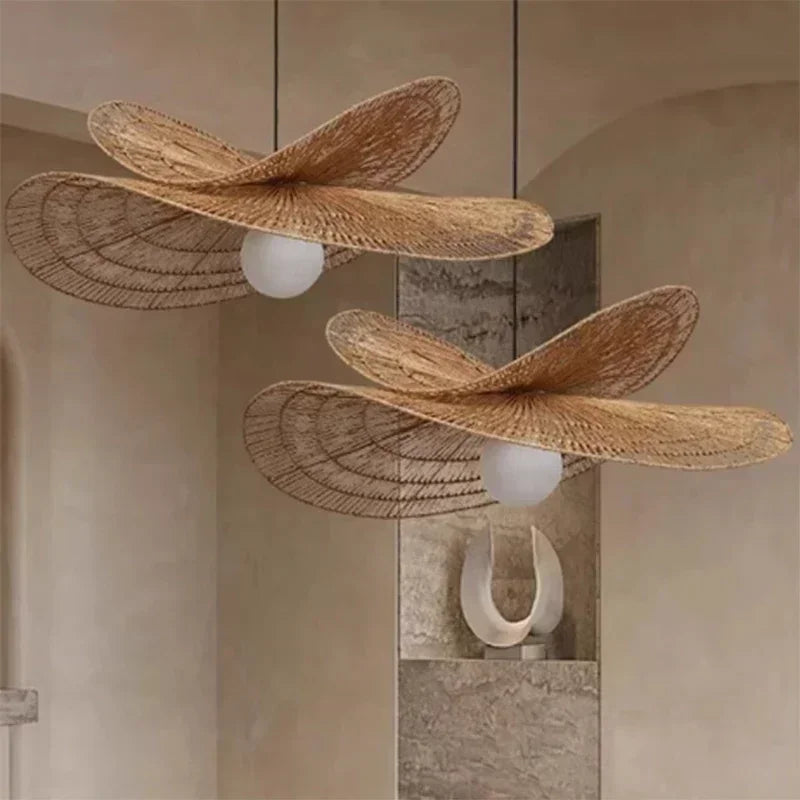 Bohemian Rattan Pendant Light Woven Hanging Lamp