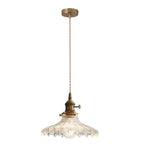 Retro Colored Glass Pendant Light Collection with Brass Fitting for Cafe