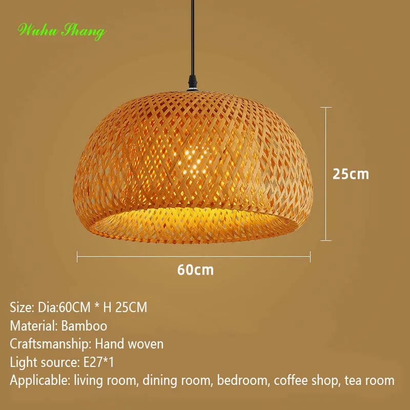 Bohemian Rattan Woven Pendant Light for Dining