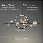 Nordic Glass Pendant Light with Iron Frame