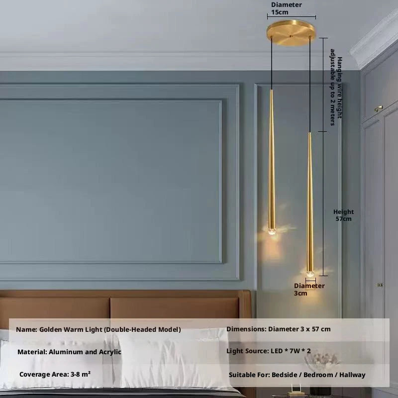 Nordic Minimalist Iron Pendant Light for Bedroom