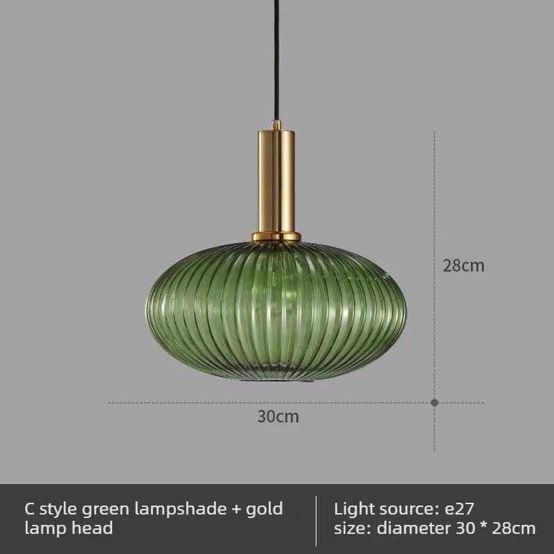 Nordic Glass Pendant Light with Copper Finish