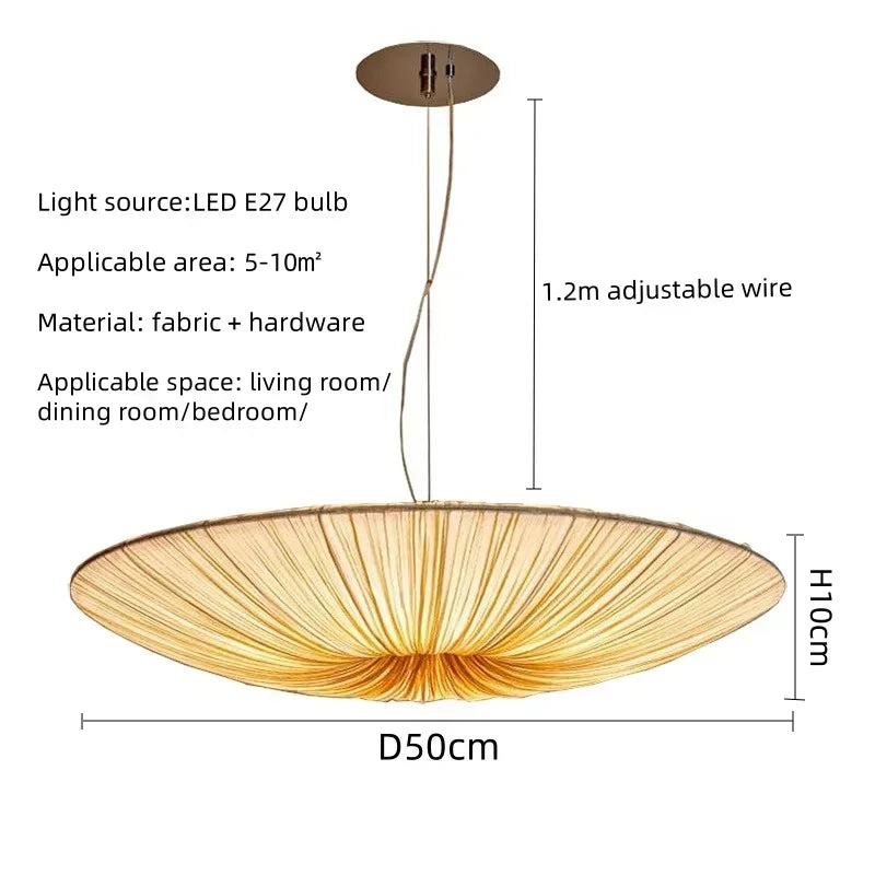 Nordic Fabric Pendant Light for Living Room