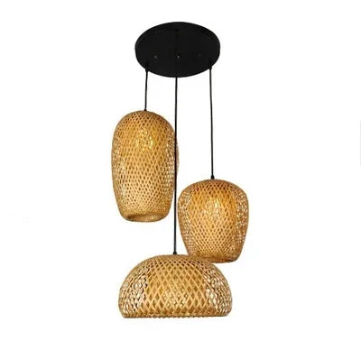 Lámparas Colgantes de Madera de Bambú Estilo Japonés