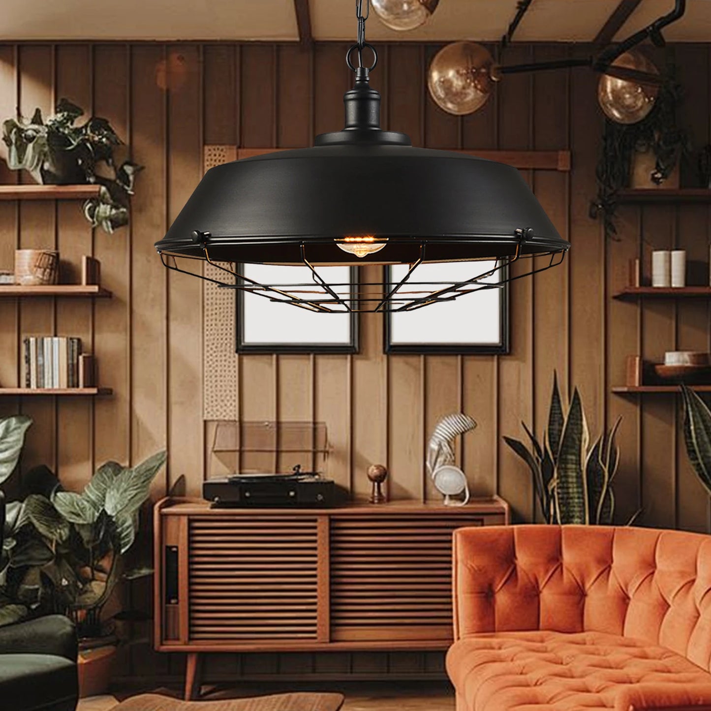 Industrial Iron Pendant Light for Dining Room