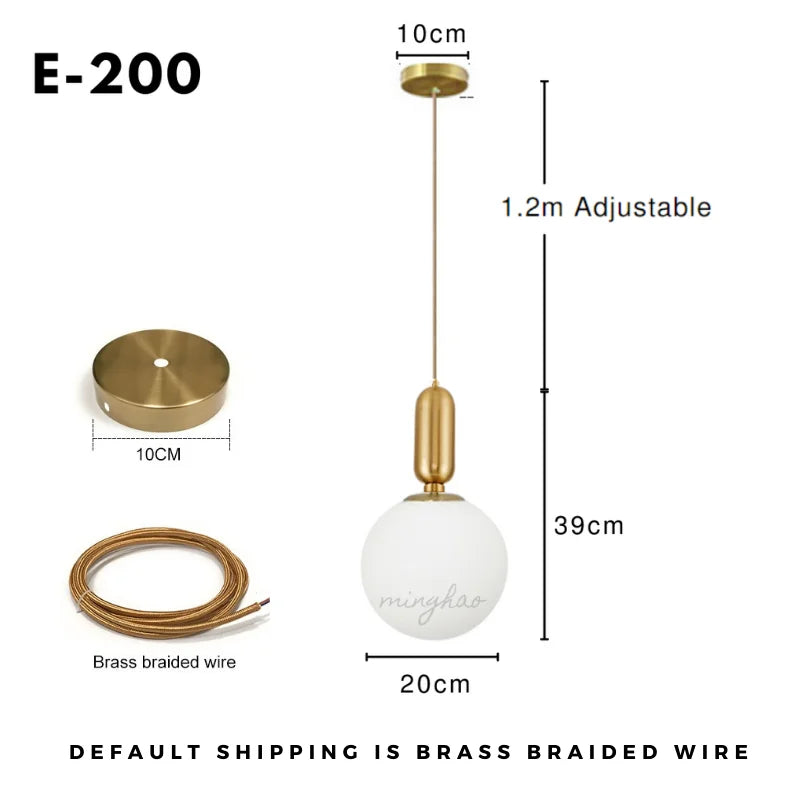 Nordic Minimalist Glass Ball Pendant Light