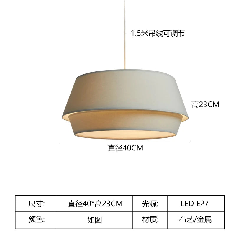 Minimalist Fabric Pendant Light for Living Room