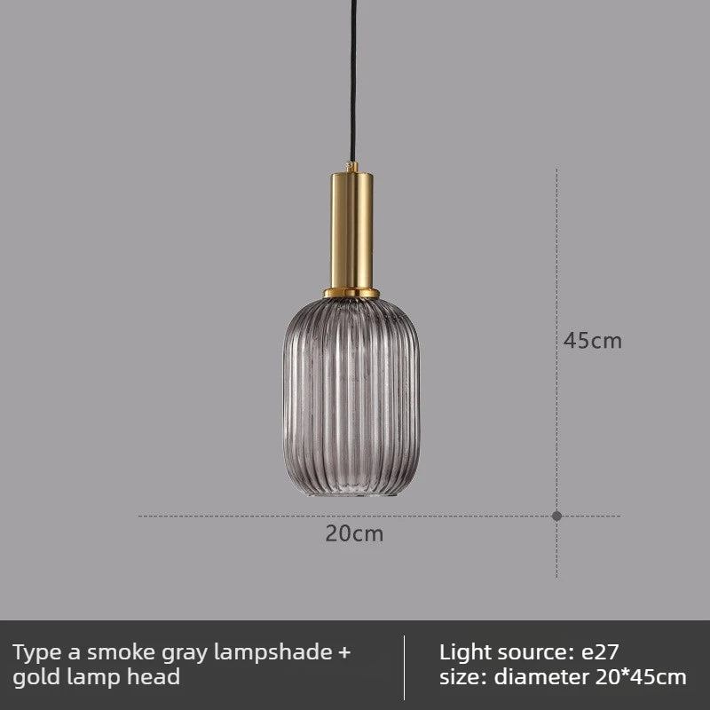 Nordic Glass Pendant Light with Copper Finish
