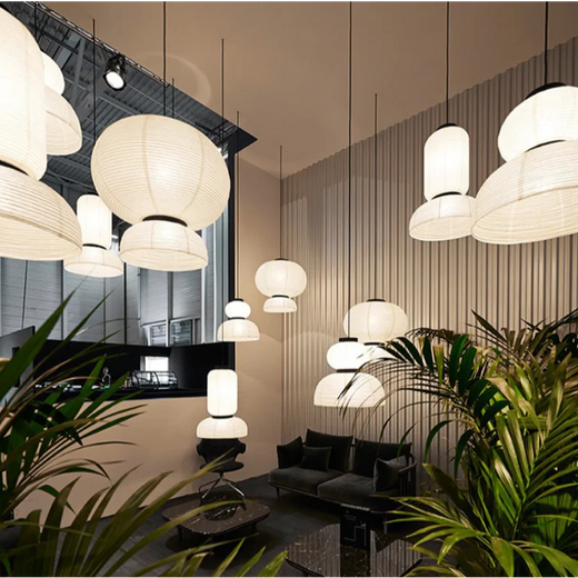 Minimalist Paper Pendant Light Japanese Lantern Design