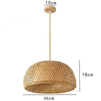 Bohemian Rattan Woven Pendant Light 26cm