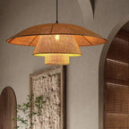 Vintage Rattan Pendant Lamp Handmade Suspension