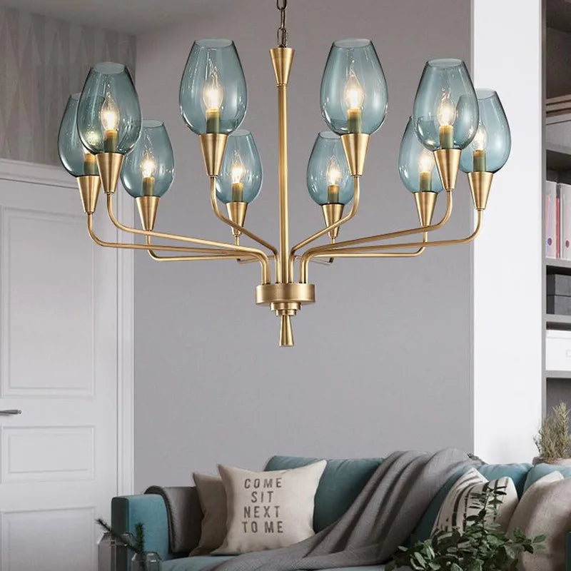 Modern Glass Chandelier Pendant Light