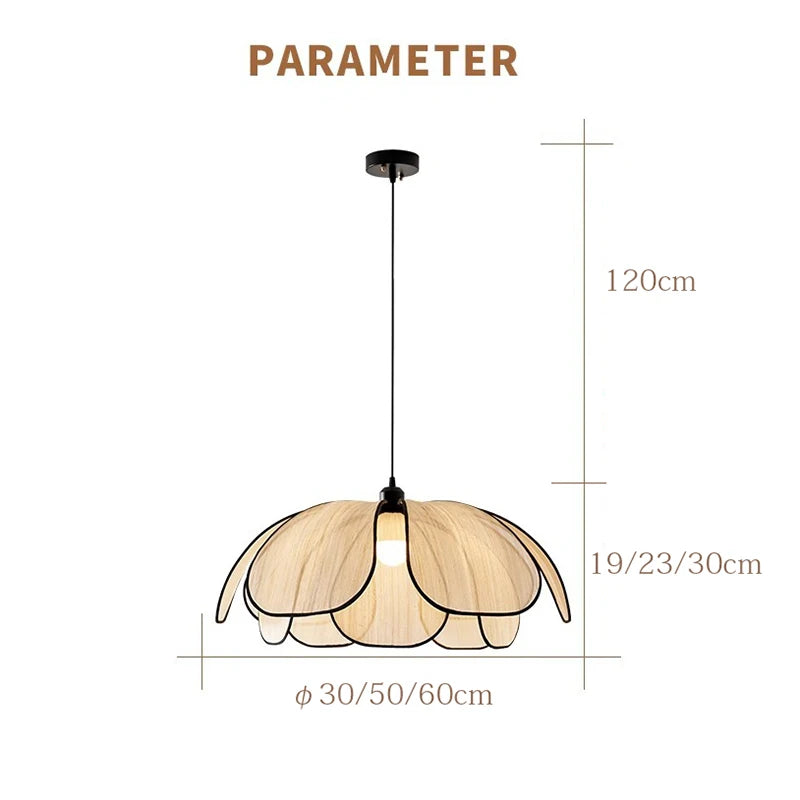 Vintage Hand Woven Fabric Lotus Chandelier for Dining Room and Bedroom