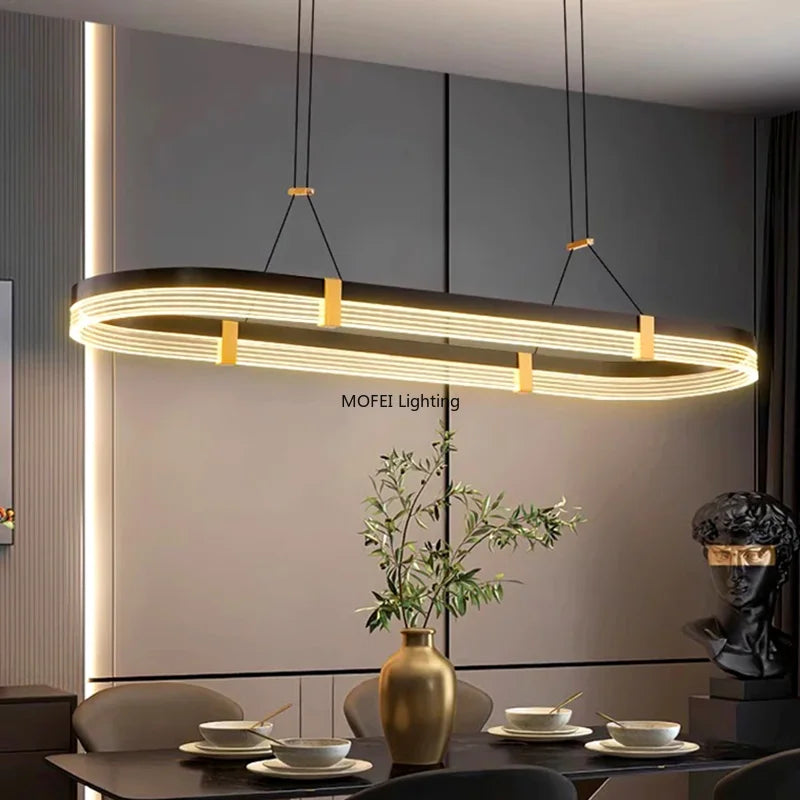 Lámpara colgante LED nórdica - Lámpara de techo minimalista para comedor