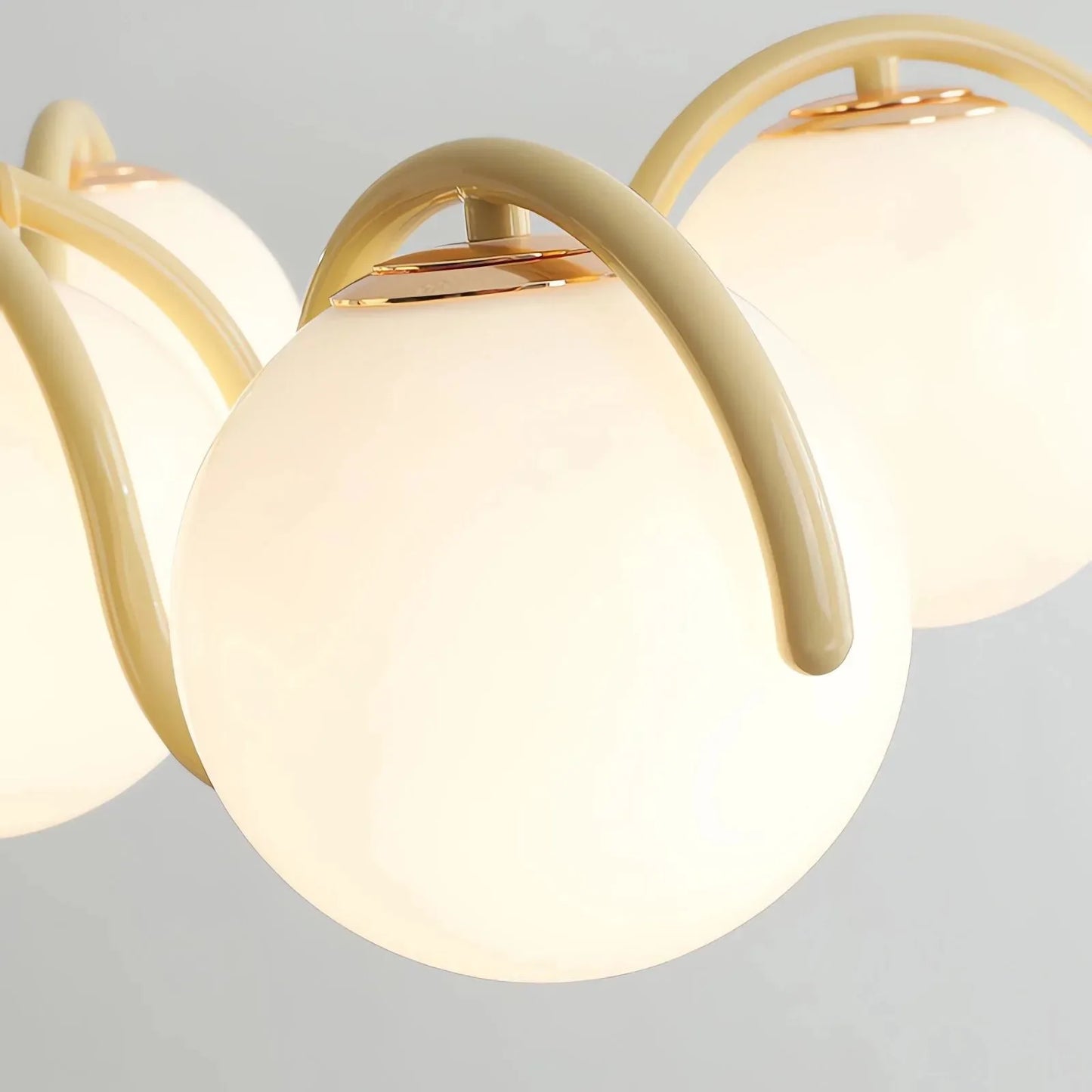 Nordic Glass Pendant Light with Iron Frame
