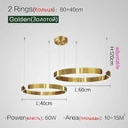Nordic Copper Ring Pendant Light for Dining Room