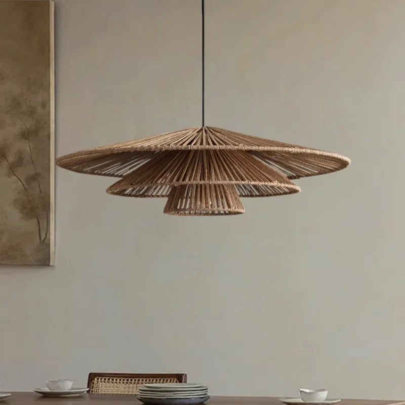 Wabi Sabi Rattan Pendant Light - Japanese Style