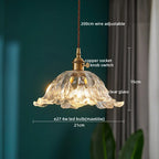 Nordic Glass Pendant Light with Copper Fixture