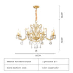 Gold Wrought Iron Crystal Chandelier