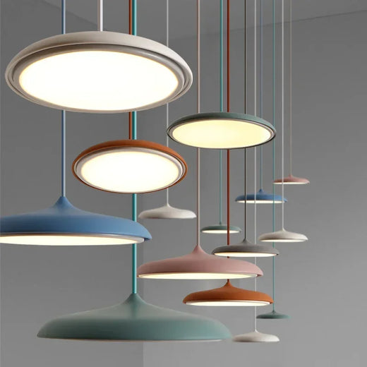 Modern UFO Disc LED Pendant Light in Eight Colors for Dining Table