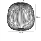 Italian Spokes Wire Cage Pendant Light in Gold for Staircase and Lobby