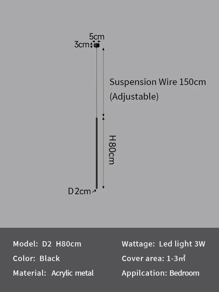 Minimalist Iron Pendant Light for Bedroom Bedside