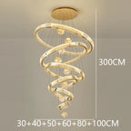 Modern Crystal Chandelier Lustre Stair Pendant Lights Duplex Architecture Living Room Pendant Lights Home Decoration Lighting