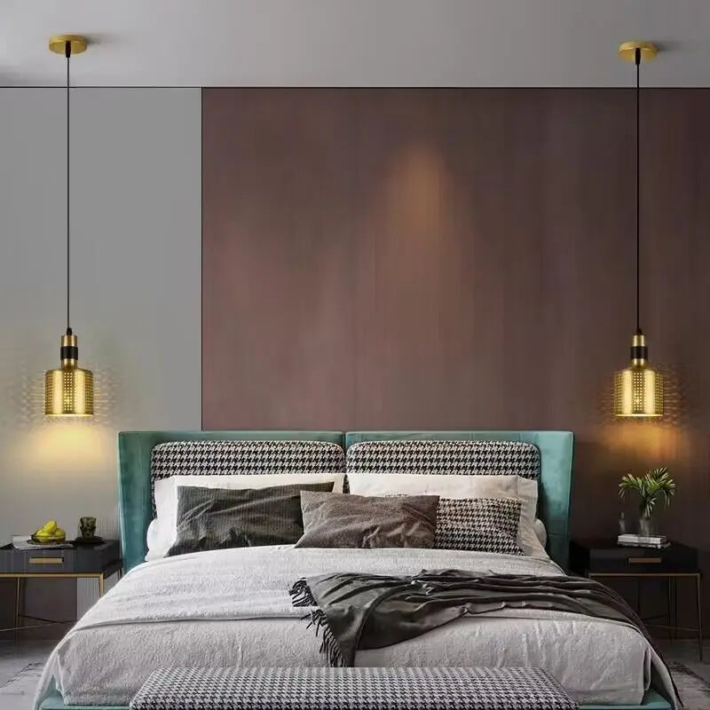 Minimalist Brass Pendant Light for Bedroom