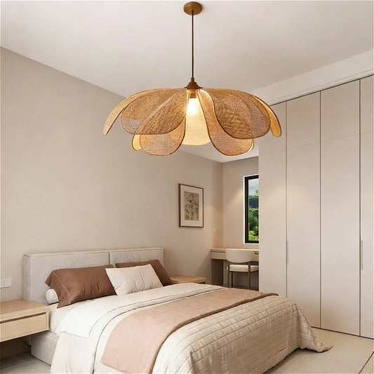 Bohemian Rattan Pendant Light for Bedroom