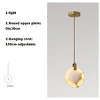 Luxury Alabaster Marble Disc Chandelier for Staircase and Lobby