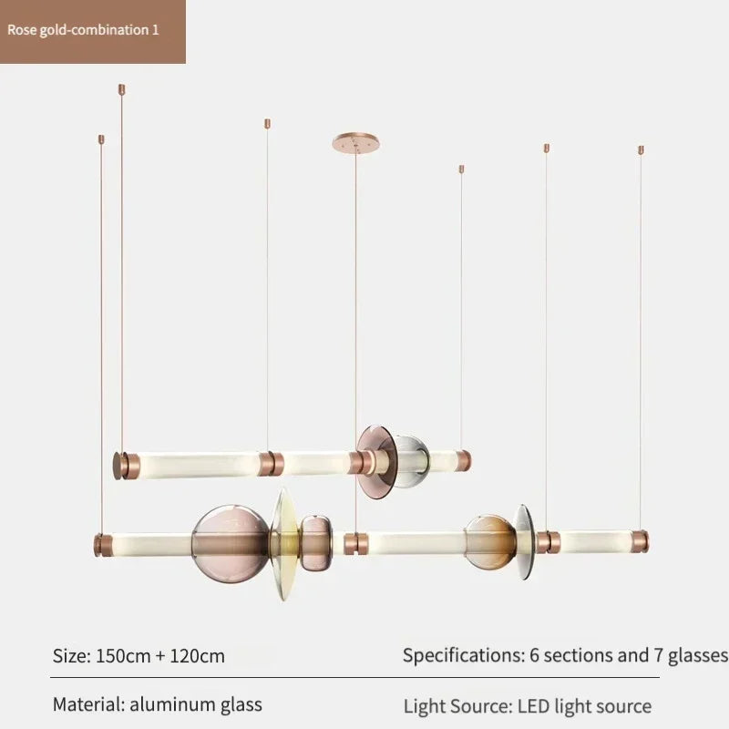 Minimalist Glass Pendant Light with Brass Accents