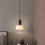 Nordic Wood Marble Pendant Light for Bedroom
