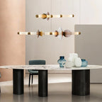 Minimalist Glass Pendant Light with Brass Accents