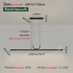 Minimalist Iron Pendant Light - Linear Hanging Lamp
