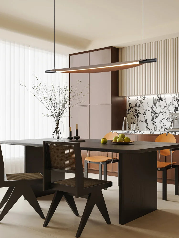 Lámpara Colgante Minimalista de Madera para Comedor