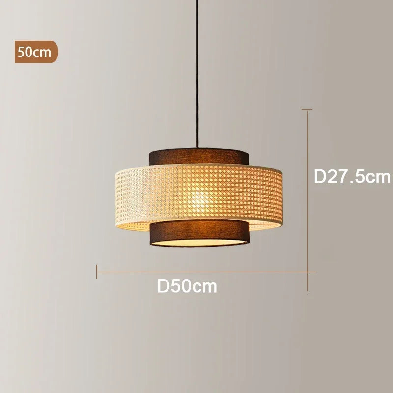 Bohemian Rattan Woven Pendant Light for Dining