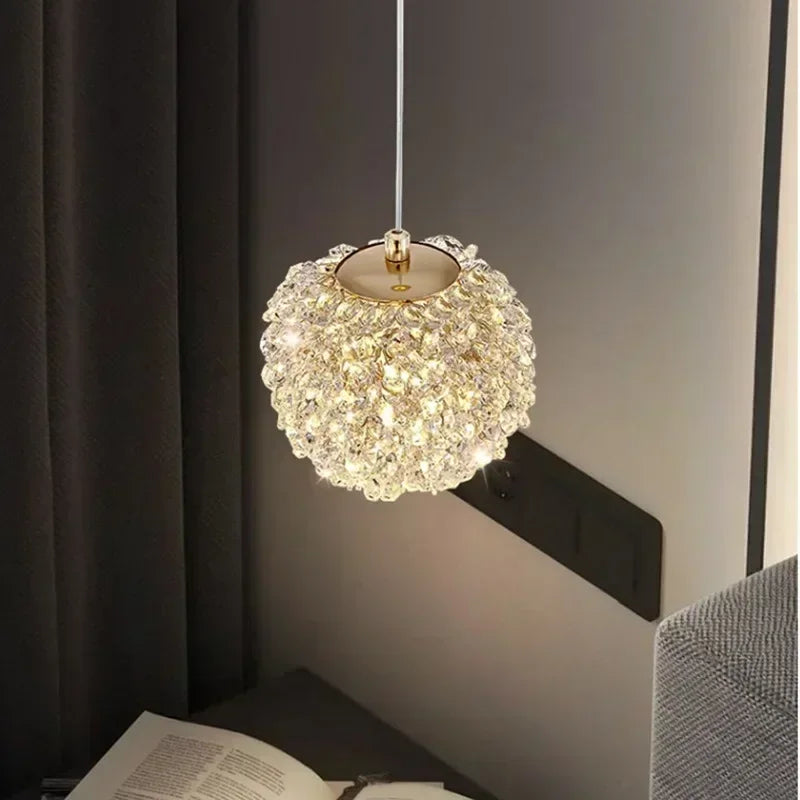 Crystal Glass Pendant Light for Bedroom