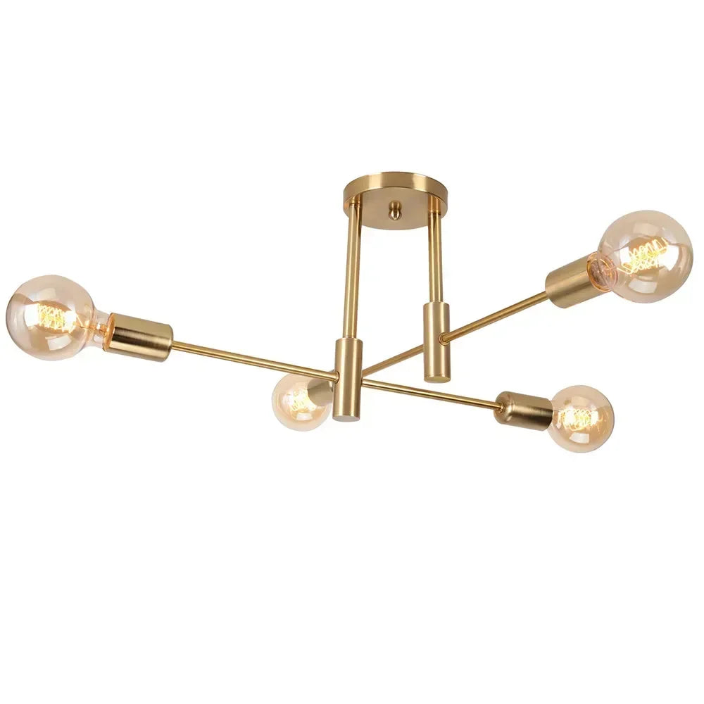 Modern Nordic Branch Ceiling Chandelier Black/Glod E27 Minimalism Living Room Shop Lighting E27 Iron Indoor Line Pendant Lamp