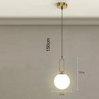 Nordic Glass Ball Pendant Light Brass Iron Hanging Lamp