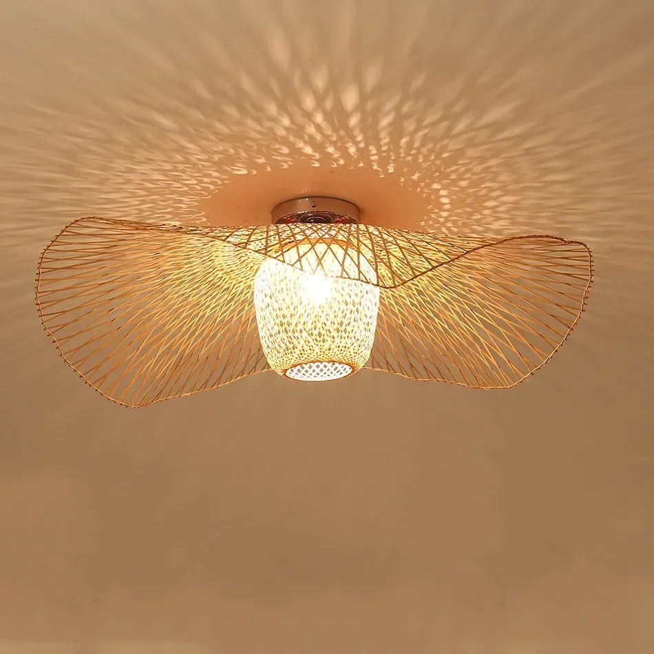 Bohemian Bamboo Pendant Light for Dining Room
