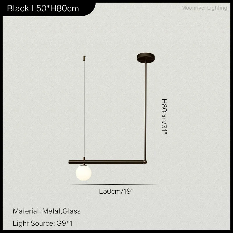 Nordic Minimalist Brass Pendant Light Linear Multi-Head