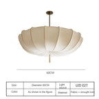 European Cream Fabric Pumpkin Pendant Light for Dining Room and Hotel